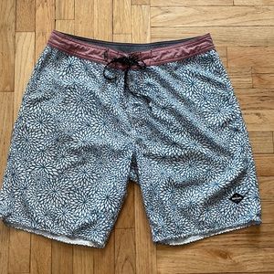 Ripcurl Mirage Board Shorts, Men’s Large/ 36” Blue, white